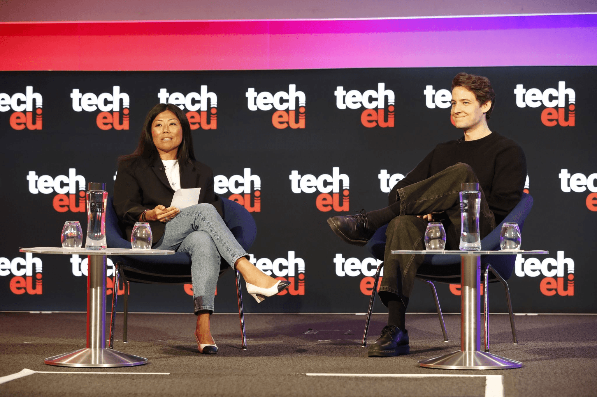 Nettle’s co-founders speaking at a tech.eu event.