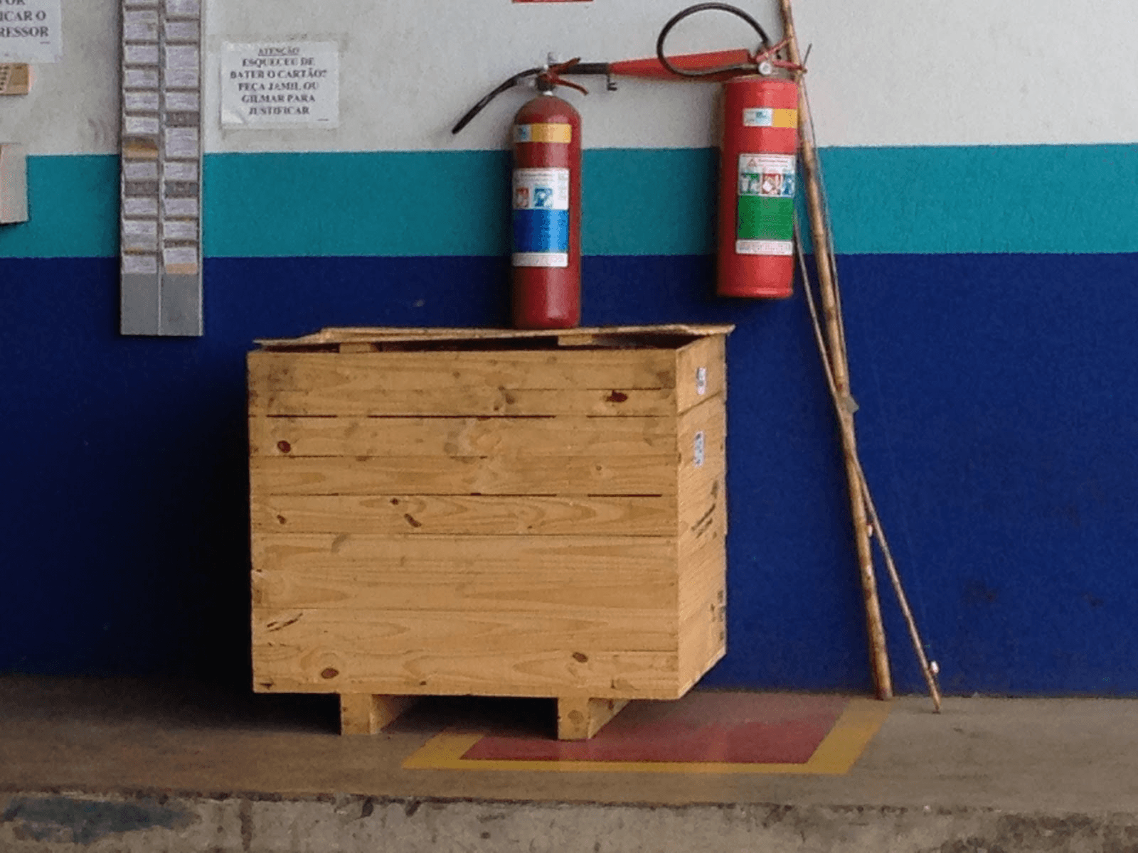 Warehouse stored goods near equipment